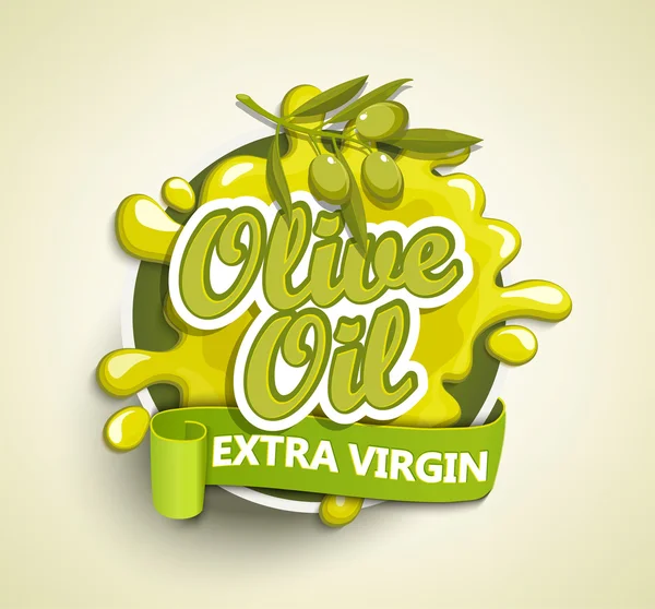 Huile d'olive étiquette extra vierge — Image vectorielle