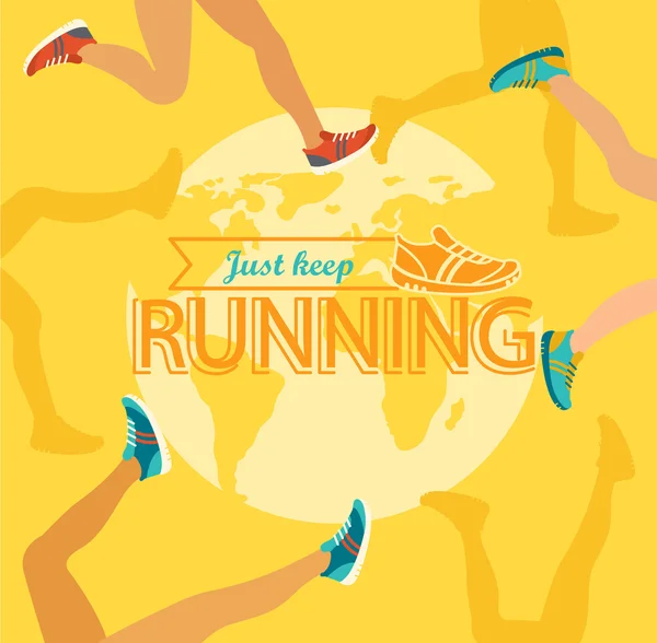 Summer running marathon — Stock Vector