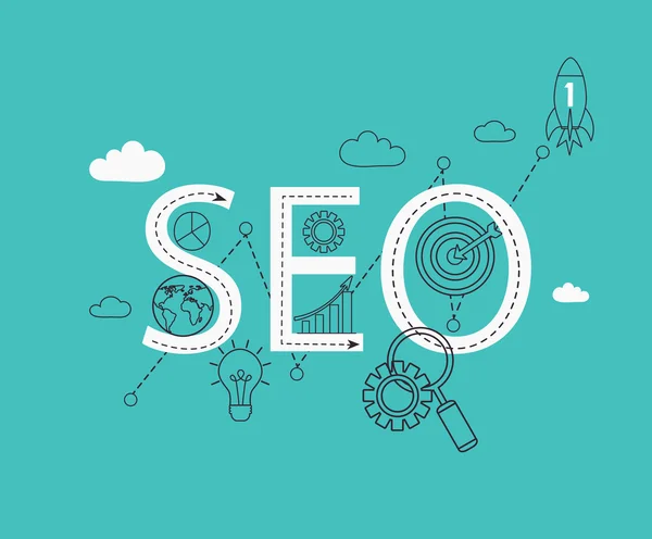 Infographic Seo optimizasyon — Stok Vektör