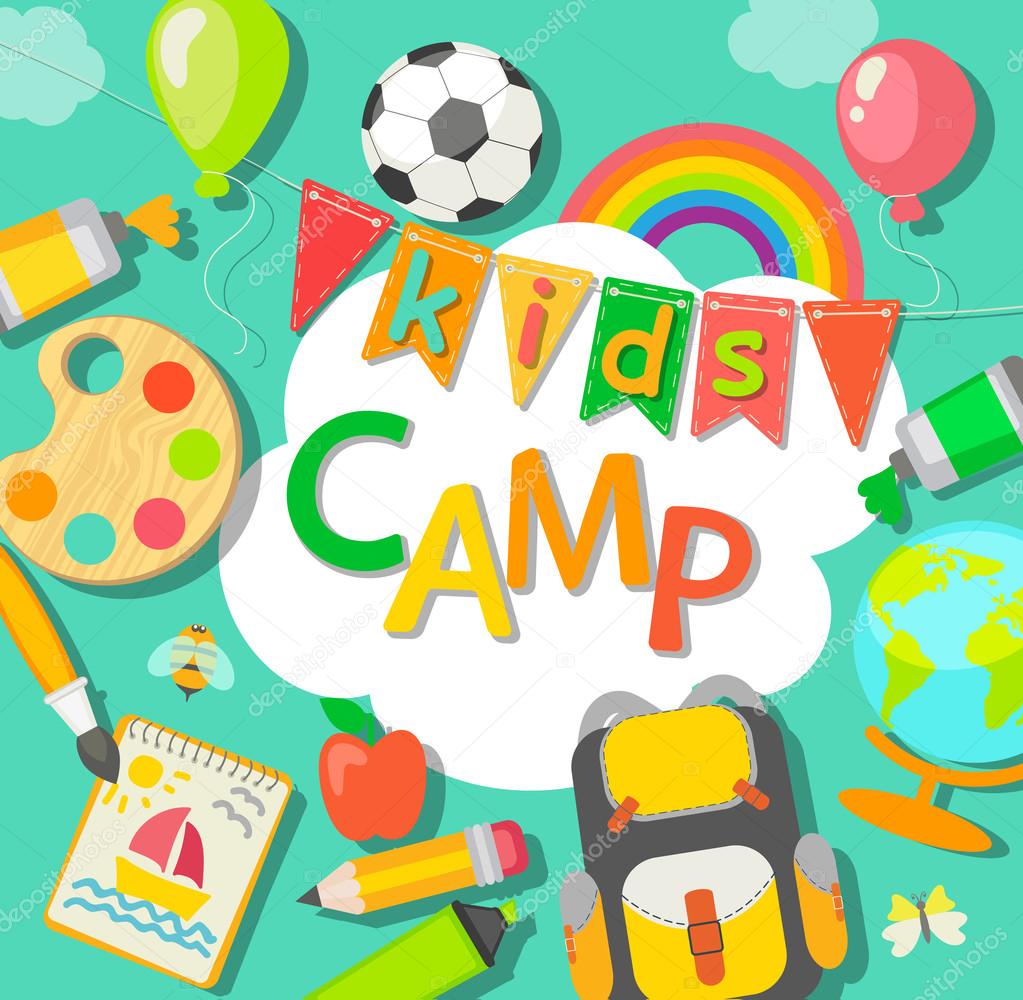 Download Summer Camp poster — Stock Vector © tandaV #112591178