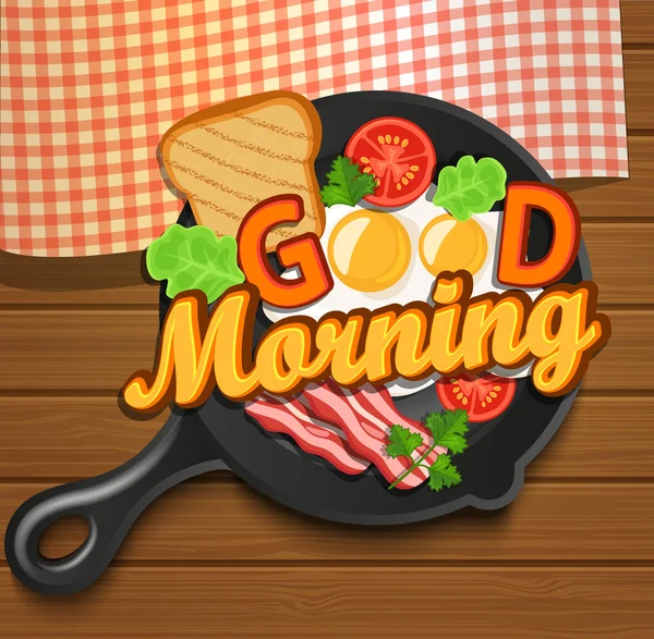English breakfast and lettering — Stock Vector