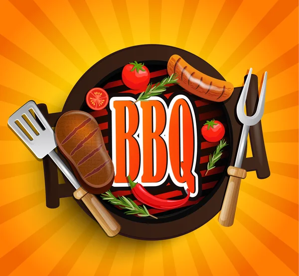 BBQ grilu prvky. — Stockový vektor