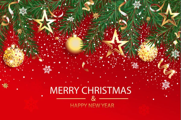 Přání Vánocům Šťastný Rok 2021 Nový Rok Pozdrav Červený Prapor — Stockový vektor