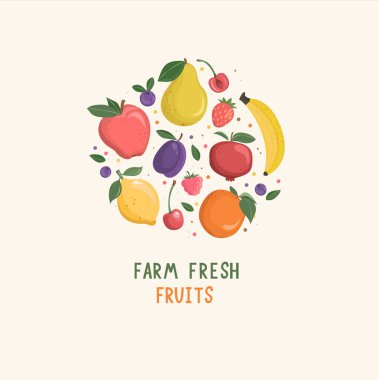 Set of isolated hand drawn fruits and berries with place for text.Sweet summer delicacy, orange, lemon, pomegranate, cherry, blueberry, strawberry,tasty healthy food for designs. Farm fresh.Vector