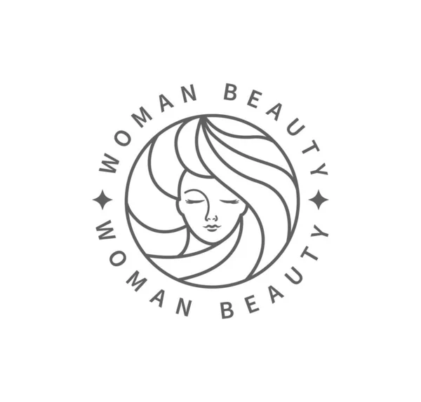 Mulher Logotipo Moda Beleza Design Modelo Preto Branco Estilo Mínimo Gráficos Vetores