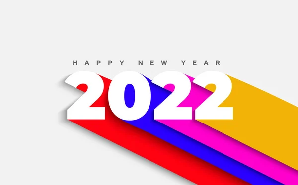 Знамя 2022 Новый Год Цифры Длинными Разными Цветами Тени Открытка — стоковый вектор