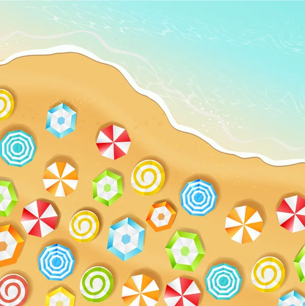 Summer beach, top view — Stock Vector