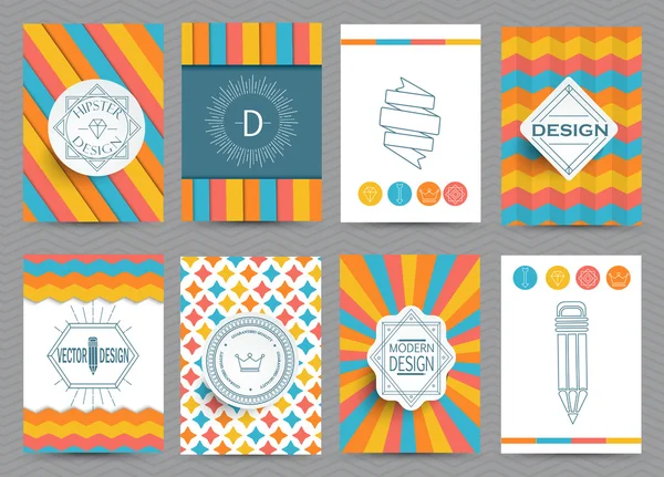 Set of brochures in vintage style — Stock Vector