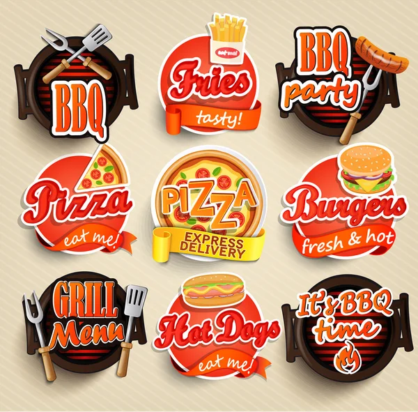 Fast food and BBQ Grill elements