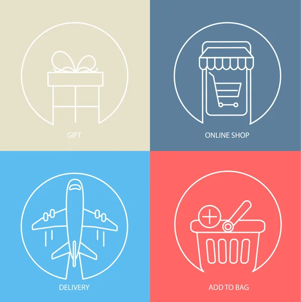 E-commerce conjunto de iconos web — Vector de stock