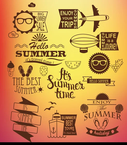 Summer holidays design elements — Stock Vector