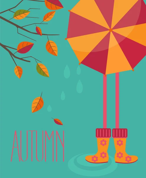 Autumn season in flat style — Stock Vector