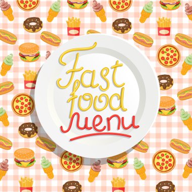 Fast food menü ile plaka