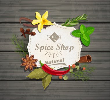 Baharat baharat Dükkanı kağıdına
