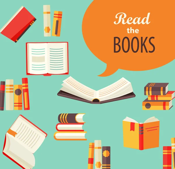 Pubblicazione e apprendimento di libri — Vettoriale Stock