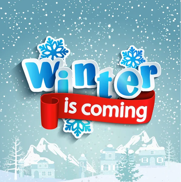 Winter is komende inscriptie — Stockvector