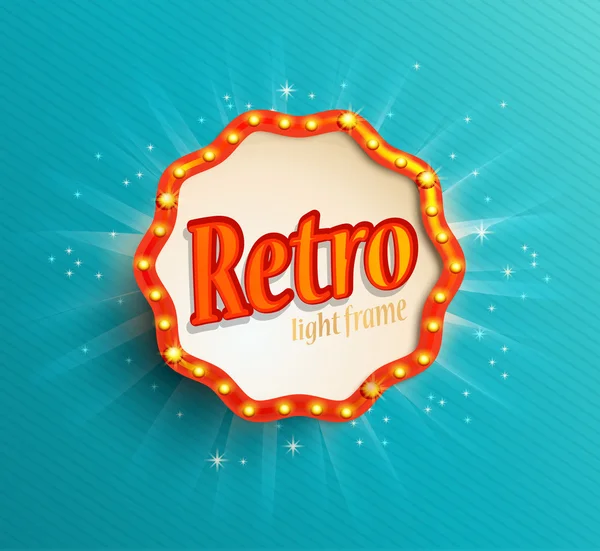 Marco de luz retro brillante — Vector de stock