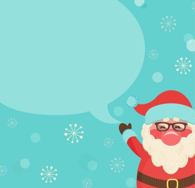 İleti için kabarcık şablonu ile birlikte Santa