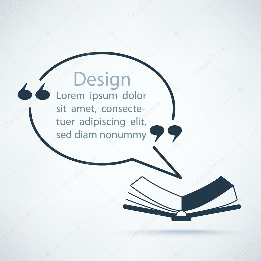 Speech bubble template for book quote
