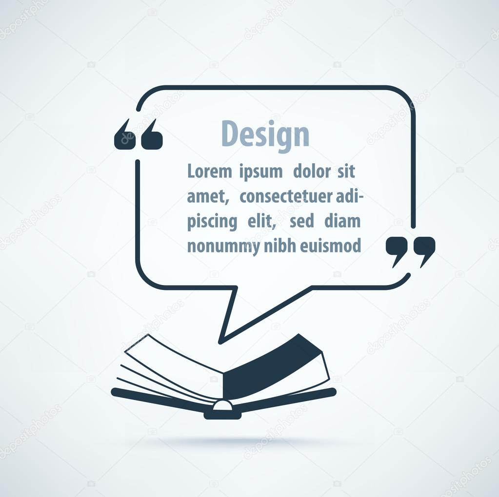 Speech bubble template for book quote