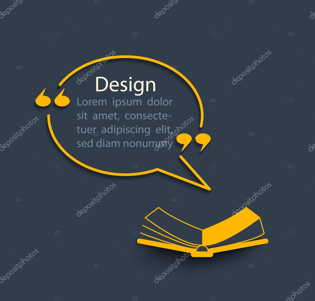 Speech bubble template for book quote