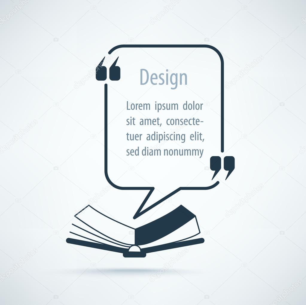 Speech bubble template for book quote