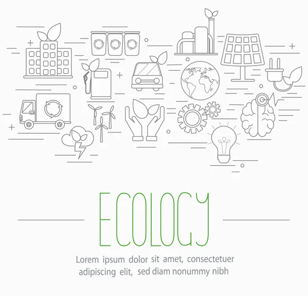 Ecologie symbolen set — Stockvector