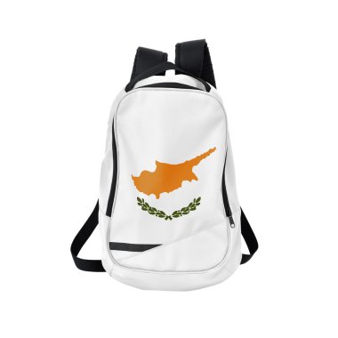 Beyaz izole Kıbrıs bayrağı sırt çantası