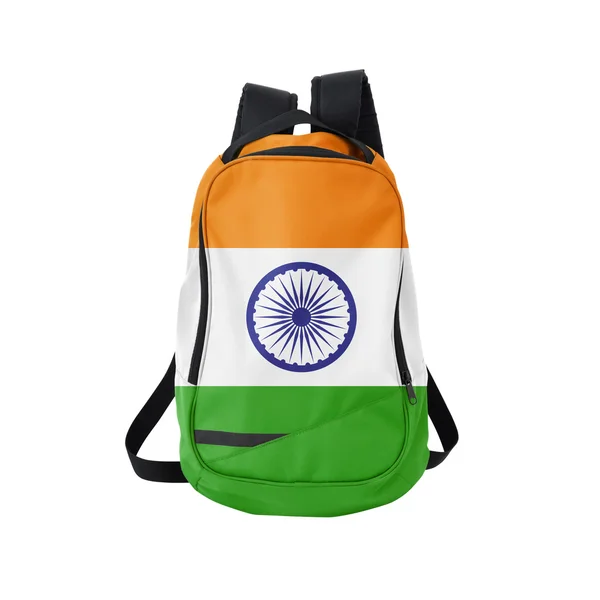 Beyaz izole Hindistan bayrağı sırt çantası — Stok fotoğraf