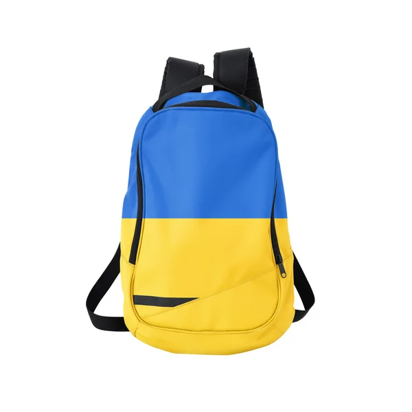 Rucksack mit ukrainischer Flagge isoliert auf weißem Grund — Stockfoto