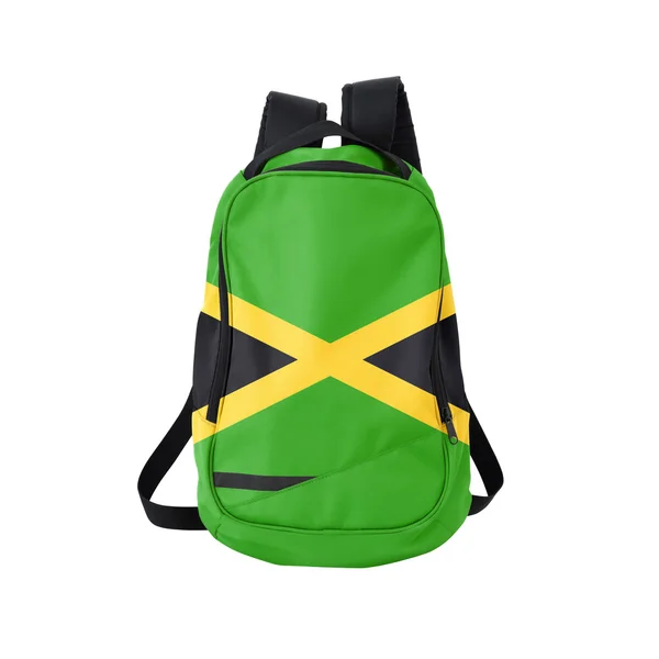 Mochila de bandeira da Jamaica isolada em branco — Fotografia de Stock