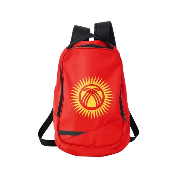 Kyrgyzstan flag backpack isolated on white — Stock Photo, Image