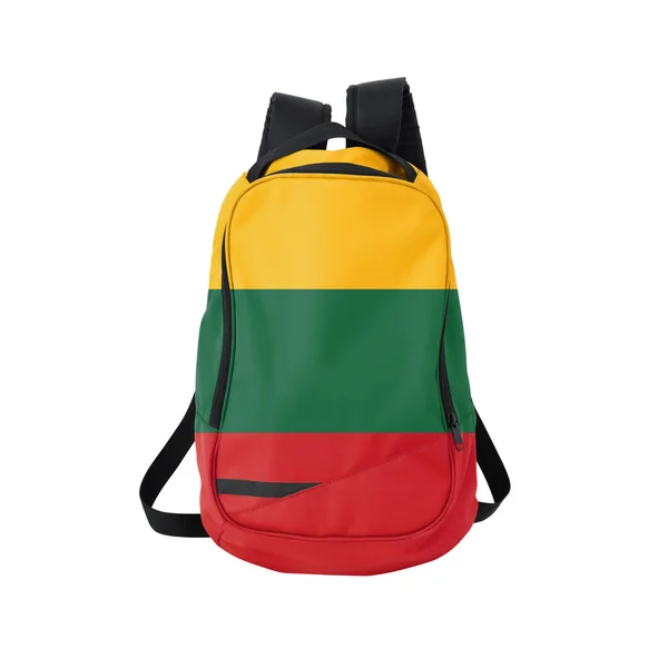 Litwa flaga plecak na białym tle — Zdjęcie stockowe