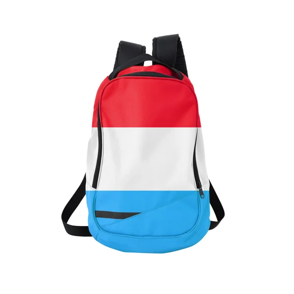 Luxemburg zászló hátizsák elszigetelt fehér — Stock Fotó