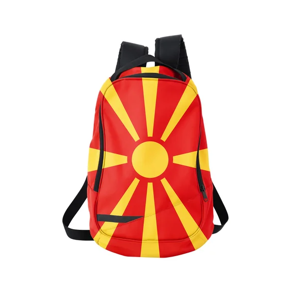 Macedonia flag backpack isolated on white — Stock Photo, Image