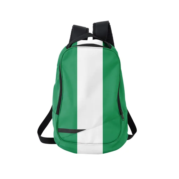 Mochila bandera de Nigeria aislada en blanco — Foto de Stock