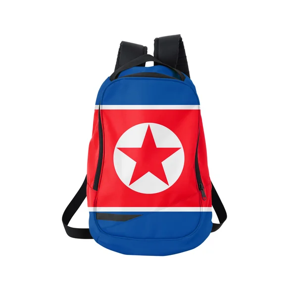 North Korea flag backpack isolated on white — Stock Photo, Image