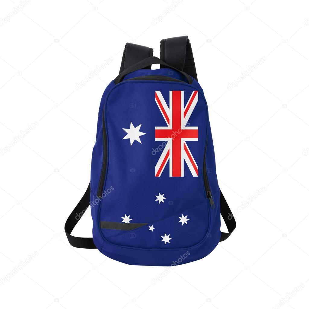 Australian flag backpack isolated on white