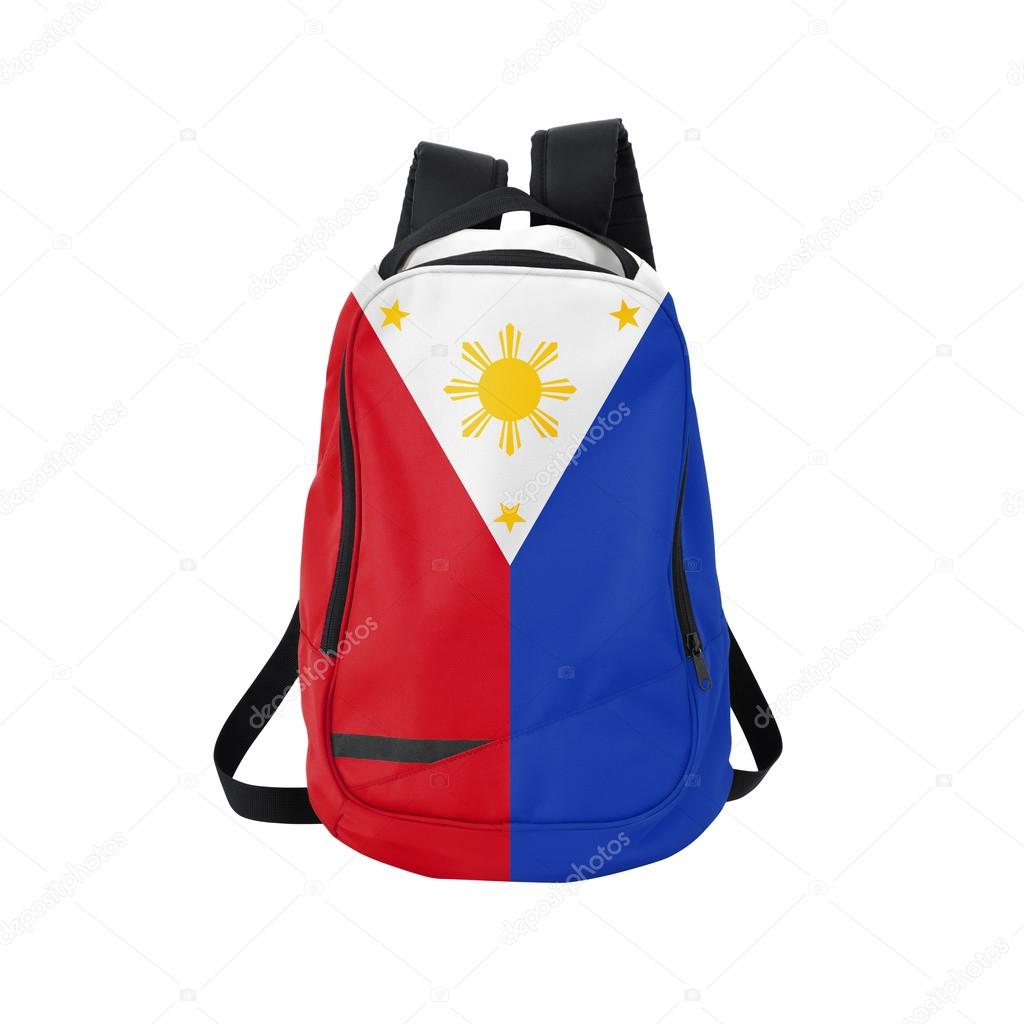 Philippines flag backpack isolated on white