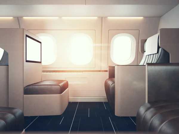 Photo of luxury airplane interior. — Stock Photo, Image