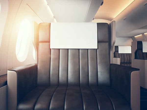 Zdjęcie luksusowe wnętrza samolotu. — Zdjęcie stockowe