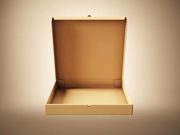 Boş craft kağıt pizza kutusu — Stok fotoğraf