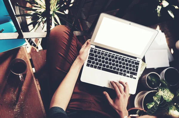 Designer working with laptop. — Stock Photo, Image