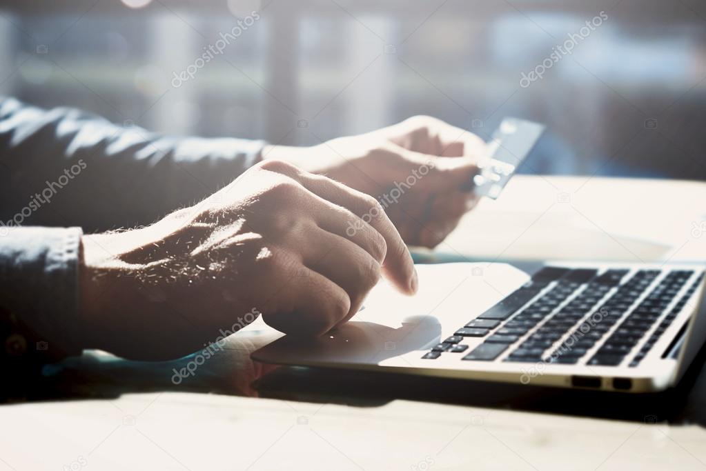 Businessman working with laptop