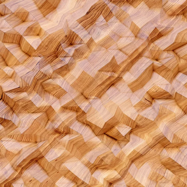 Foto de polígono multicolor altamente detallado. Estilo geométrico naranja de polígonos bajos. Fondo gráfico de gradiente abstracto. Estructura de madera. Cuadrado. 3d renderizar — Foto de Stock