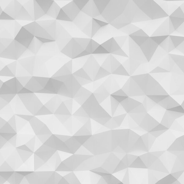 Фото высокодетального многоугольника. Белый геометрический смятый треугольный низкопольный стиль. Квадрат 3D рендеринг
