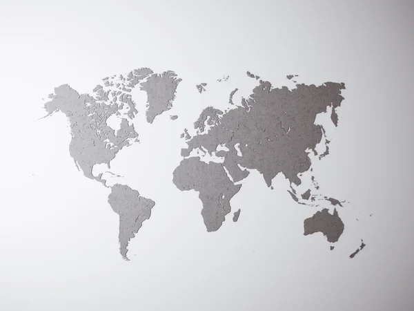 Blank Grey Concrete Texture Political World Map. rendering 3D. Sfondo muro vuoto. Materiali ad alta testurizzazione. Mockup pronto per informazioni commerciali. Orizzonte . — Foto Stock