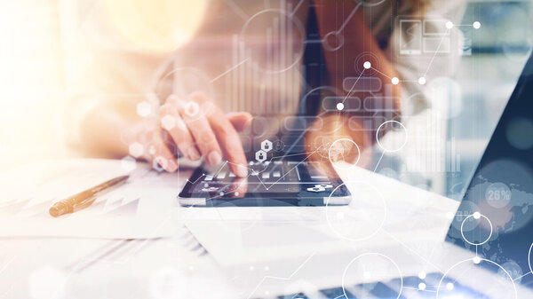 Business Woman Analyze