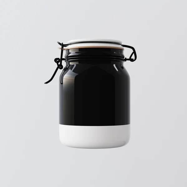White Color Glass Jar — 图库照片