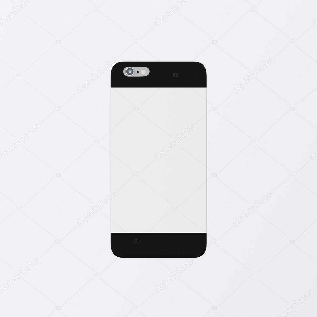 Closeup One Blank Black Clean Template Cover Phone Case Smartphone Mockup.Generic Design Mobile Back Isolated Empty Background.Ready Corporate Logo White Label Message.3d rendering